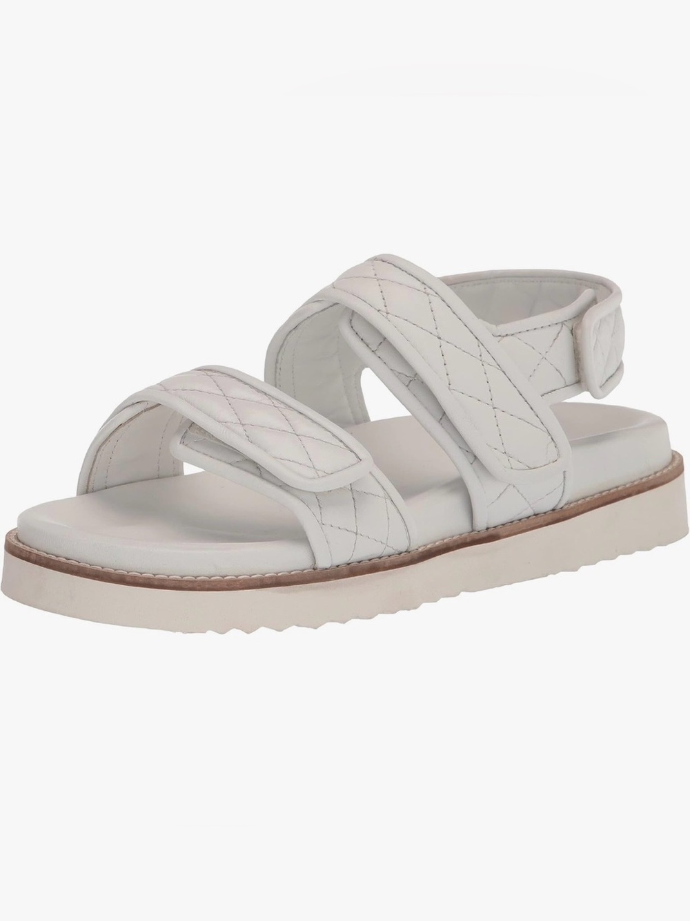 Seychelles New To This White Quilted Leather Strappy Sandals Size 8